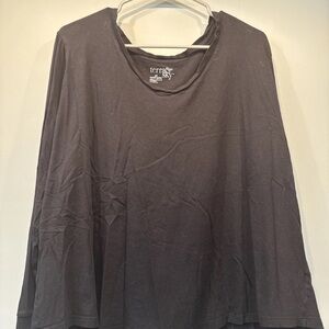 terra & sky 2x black long sleeve womens shirt 20w-22w